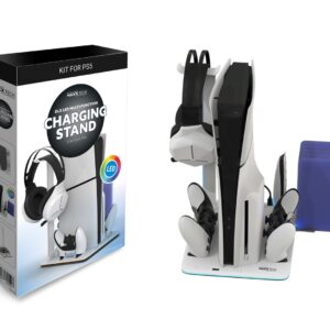 MAXX TECH PS5 STANDARD & SLIM DLX LED MULTI-FUNKCIJSKO STOJALO ZA POLNJENJE