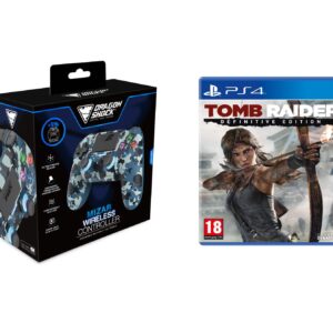 DRAGONSHOCK MIZAR BREZŽIČNI KONTROLER ZA PS4, PC, MOBILE - MODRE CAMO BARVE + PS4 TOMB RAIDER
