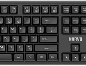 MARVO OFFICE WS005 HR WH brezžični komplet tipkovnice in miške črne barve - SLO/HR LAYOUT